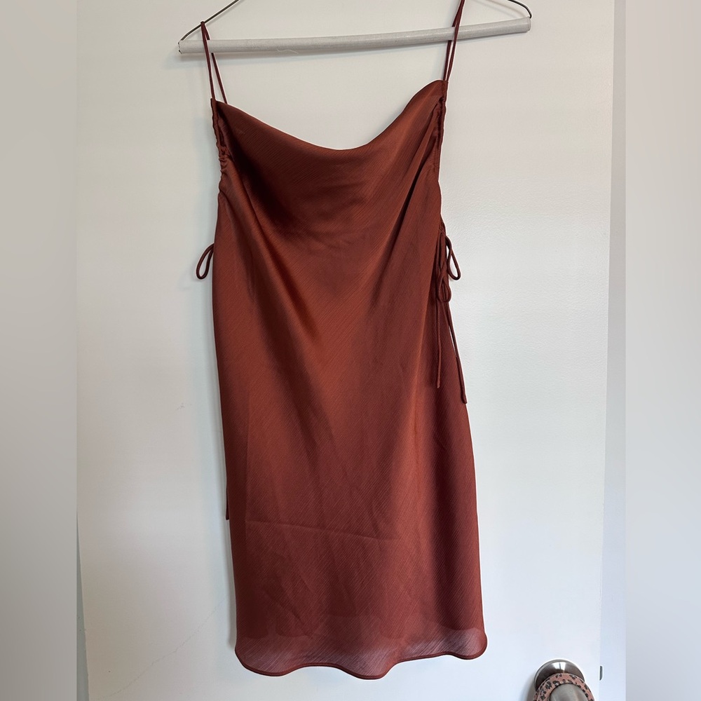 Free People Brown Mini Slip Dress Spaghetti Strap